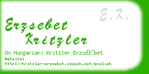 erzsebet kritzler business card